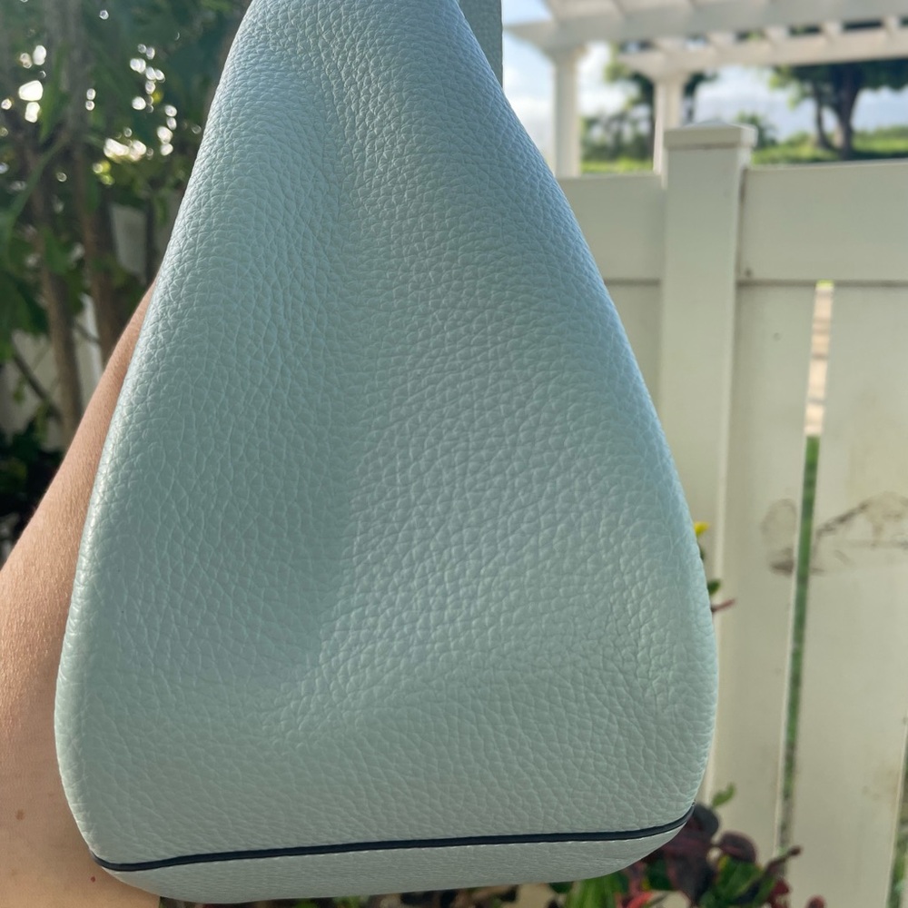 Coach Sky Blue/Green Leather Shoulder Bag - Picture 6 of 8